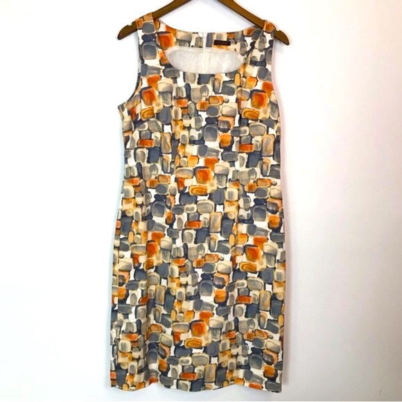 Peserico Dresses & Skirts - Peserico Muted Color Print Sleeveless Shealth Dress Made in Italy 50/ US Size 14
